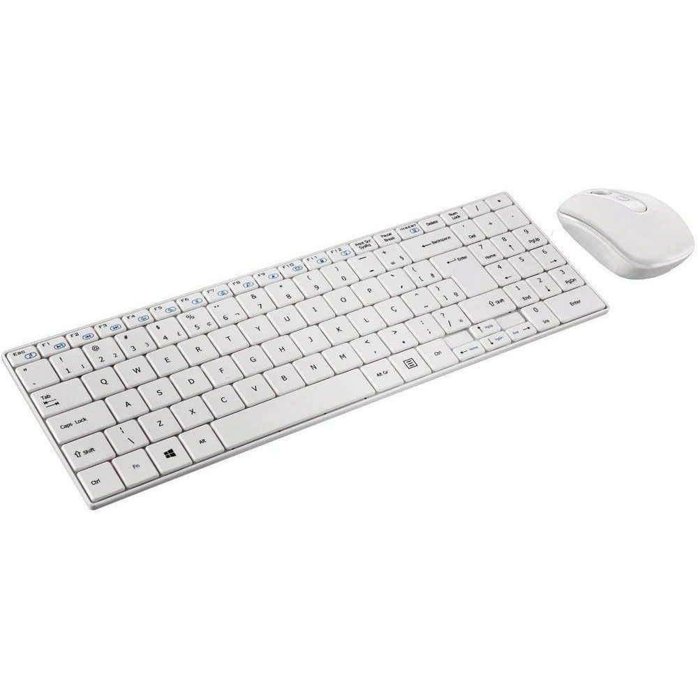 Combo Teclado y Mouse Inalámbricos USB Multilaser TC203 Blanco