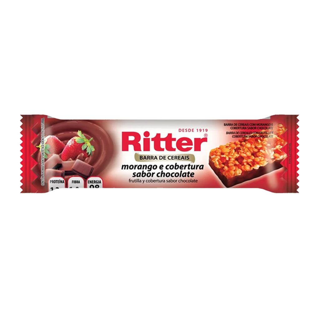 Barra de Cereal 25g Ritter frutilla y chocolate x24