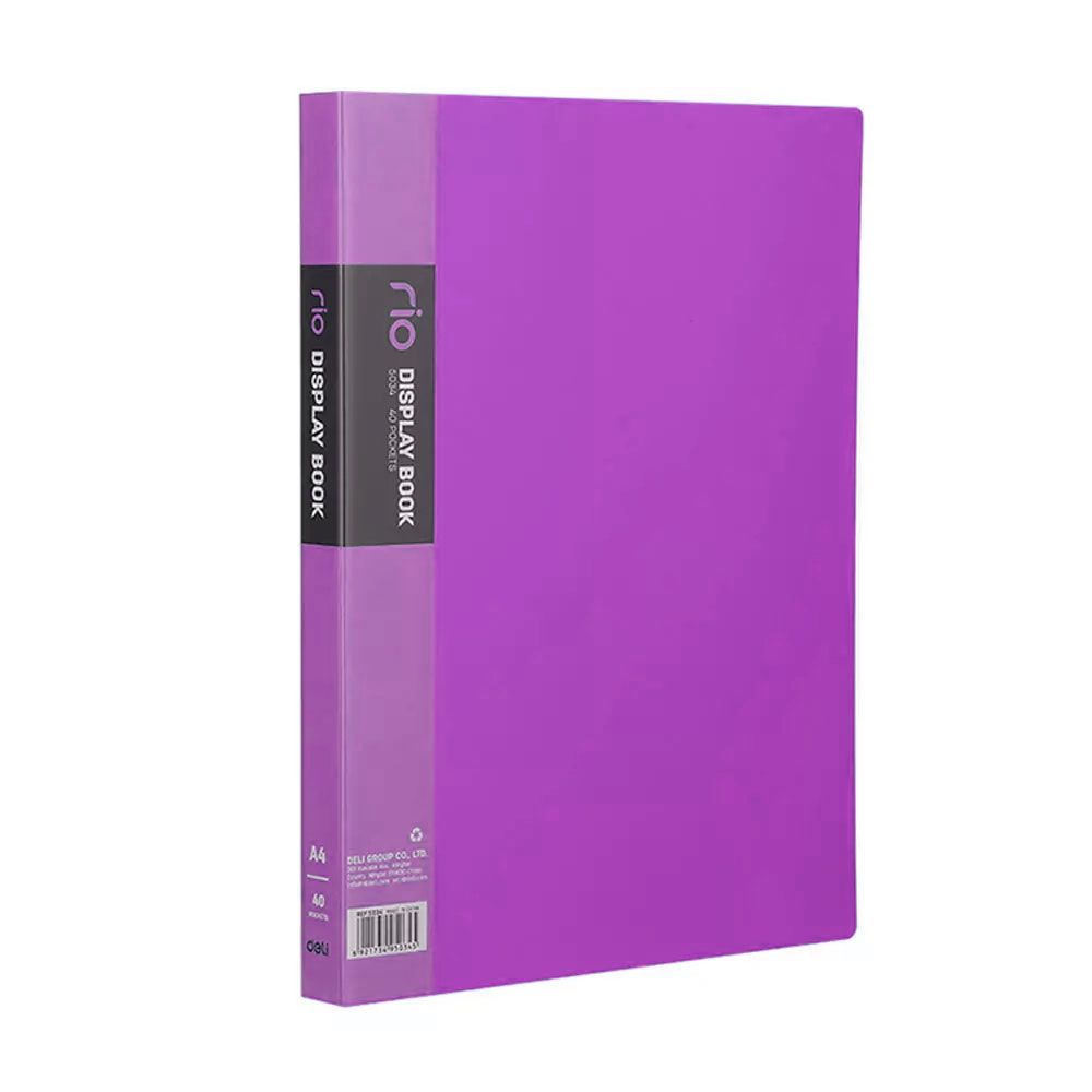 Carpeta 40 fundas A4 violeta Deli E5034
