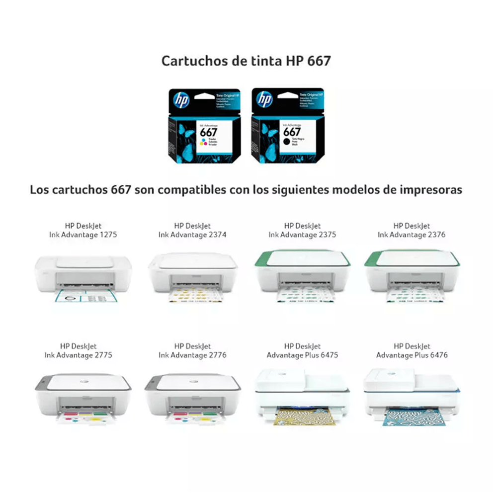 Combo Cartuchos Original Hp 667 Negro + Color 2375 2775 2776 2375