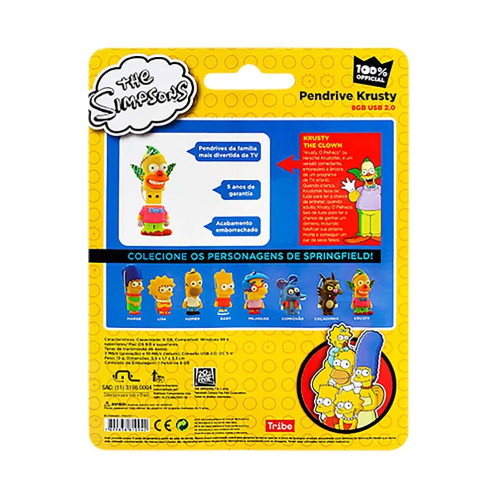 Pendrive Simpsons Krusty 2.0 8GB Multilaser PD074