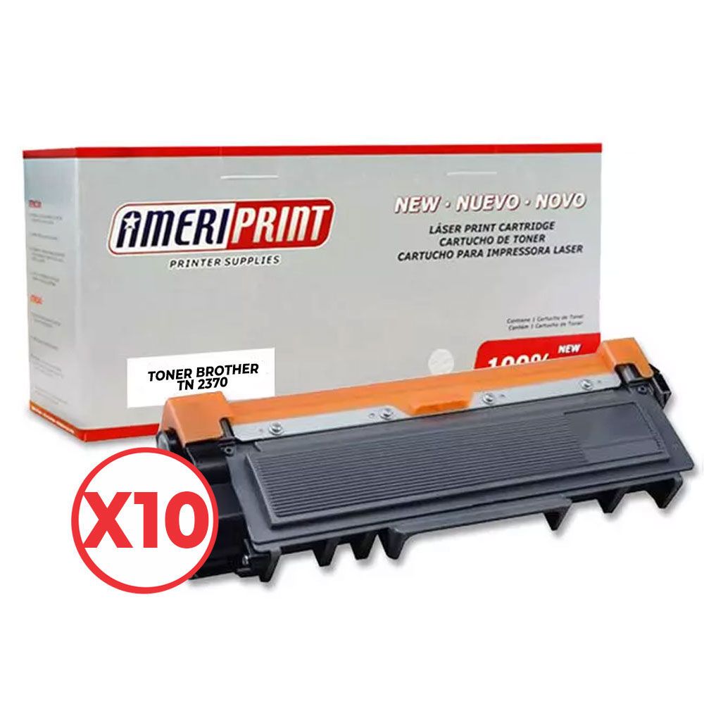 Pack x10 Toner Compatible Brother TN 2370 DPC L2520 2540 2320 2700 2720 2740 Ameriprint