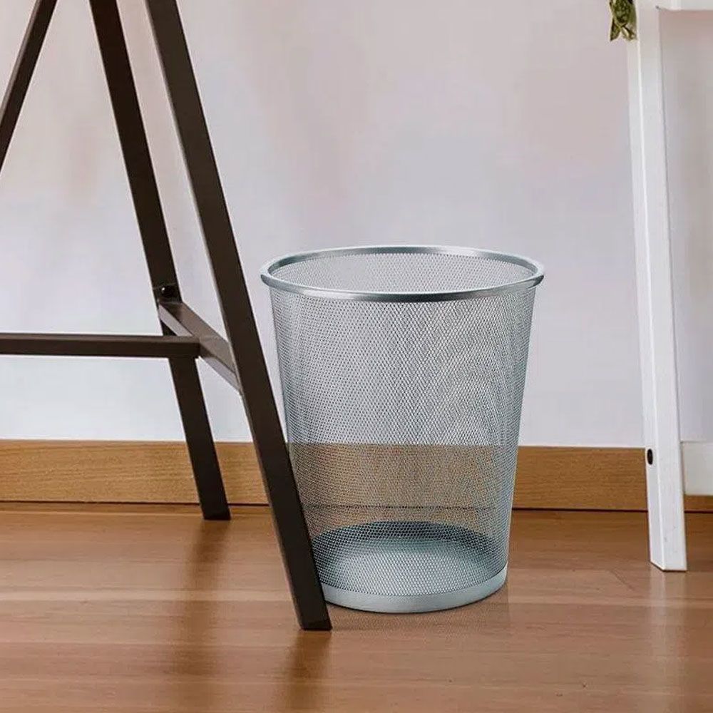 Papelera Metálica Para Oficina Calada Gris Keep